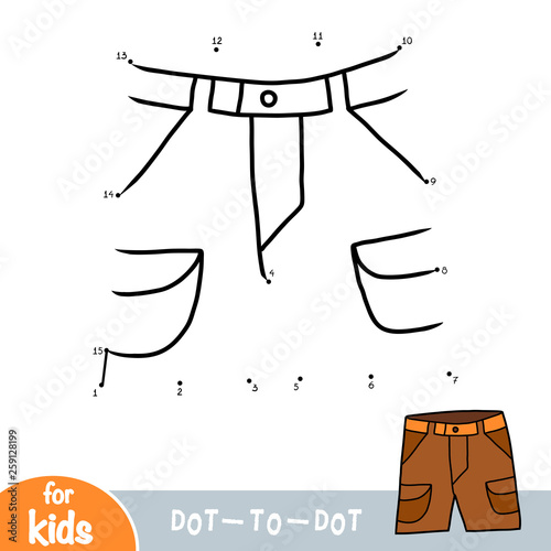 Numbers game, education dot to dot game, Mens shorts