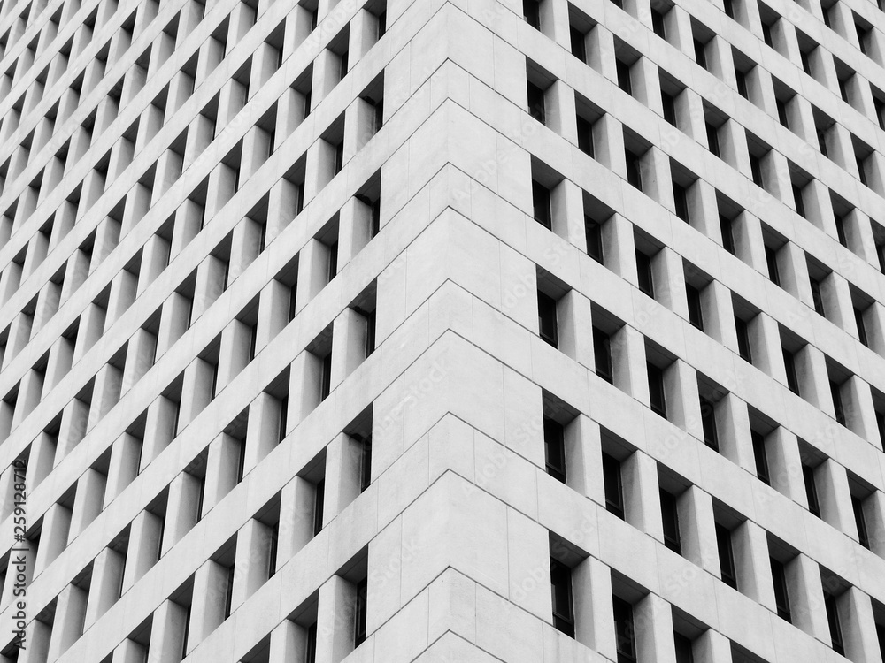 office building pattern black and white style