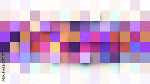 Vector pixel  mosaic  grid square color background. Illustration creative graphic design. Abstract texture  geometric tile. Digital modern pattern for banner  poster  flyer  template  wallpaper