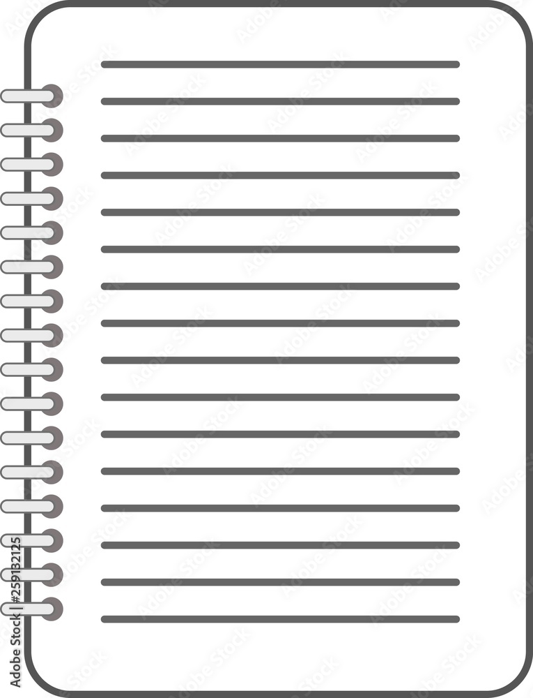 Notepad vector illustration isolated on white background Notepad vector illustration isolated on white background