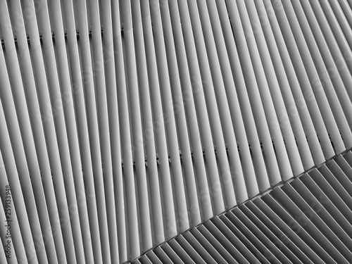 black and white aluminium architecture wall design pattern with light and shadow