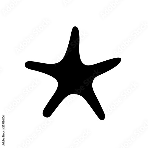 Vector illustration icon. Marine tropical design. Black silhouette of sea creatures - starfish