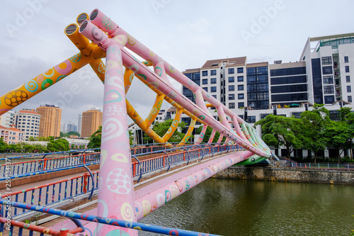 Alkaff Bridge, beautiful bridge over the river For walking along the Singapore River To roam Or exercise photo