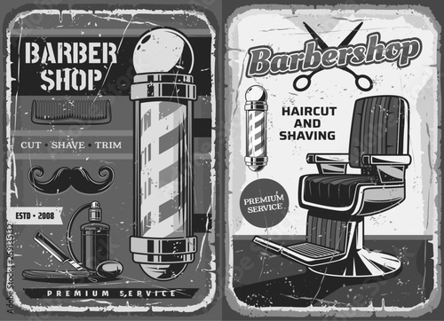 Barbershop mustache and beard shaving salon