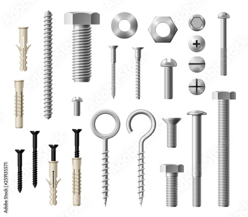 Construction metal fasteners screws and bolts