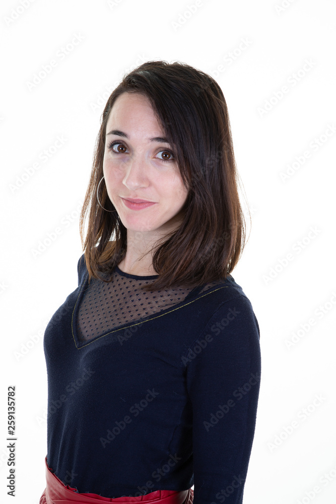 Successful smiling business woman isolated over white Successful smiling business woman isolated over white