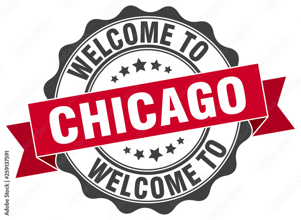 Fototapeta premium Chicago round ribbon seal