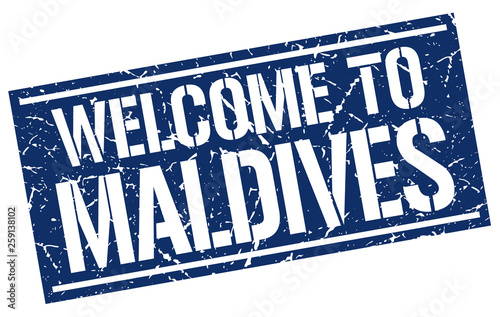 welcome to Maldives stamp