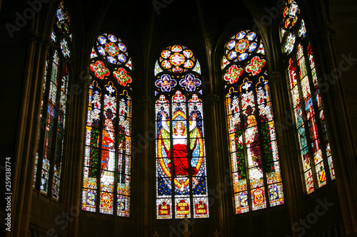 Interior in a gothic cathedral