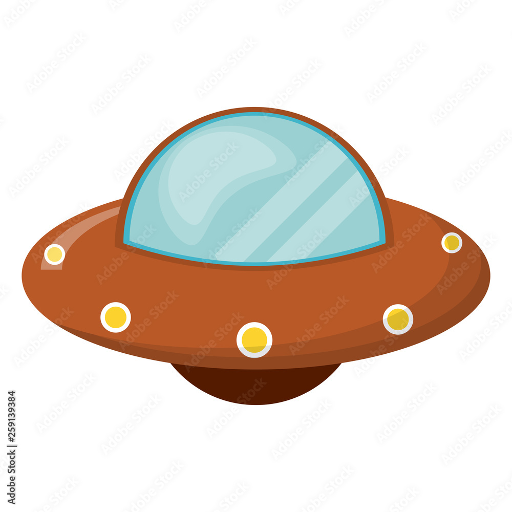 UFO alien spaceship cartoon Stock Vector | Adobe Stock