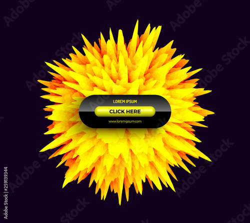 Prickly ball for design project. Background with exploding rays. Abstract vector illustration with dynamic effect. Can be used for advertising, marketing and presentation.