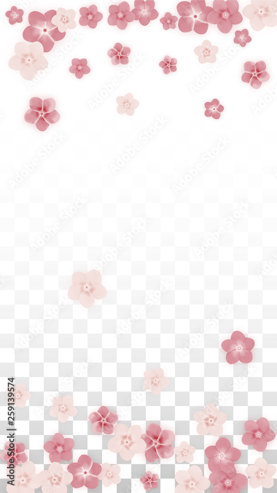 Vector Realistic Pink Flowers Falling on Transparent Background. Spring Romantic Flowers Illustration. Flying Petals. Sakura Spa Design. Blossom Confetti. Design Elements for Wedding Decoration. Vector Realistic Pink Flowers Falling on Transparent Background. Spring Romantic Flowers Illustration. Flying Petals. Sakura Spa Design. Blossom Confetti. Design Elements for Wedding Decoration.