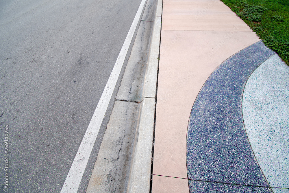 Obraz premium Close-up view of the Golden Beach sidewalk in Miami