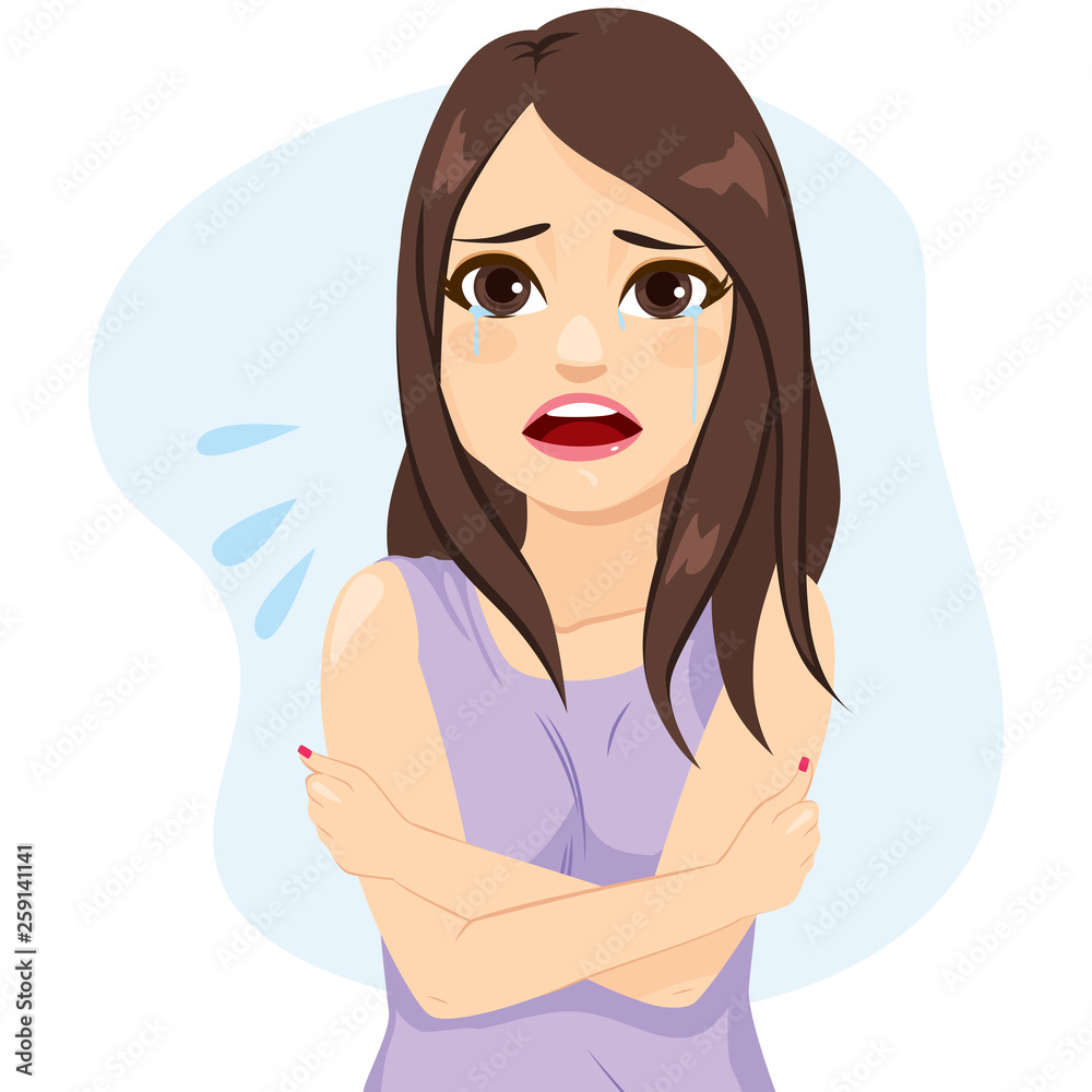 Crying sad young helpless girl having problems feeling bad in need of help Crying sad young helpless girl having problems feeling bad in need of help