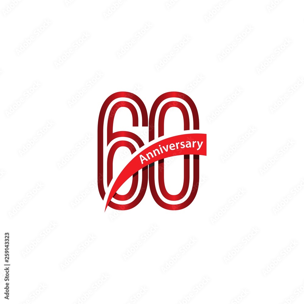 60 Year Anniversary Vector Template Design Illustration