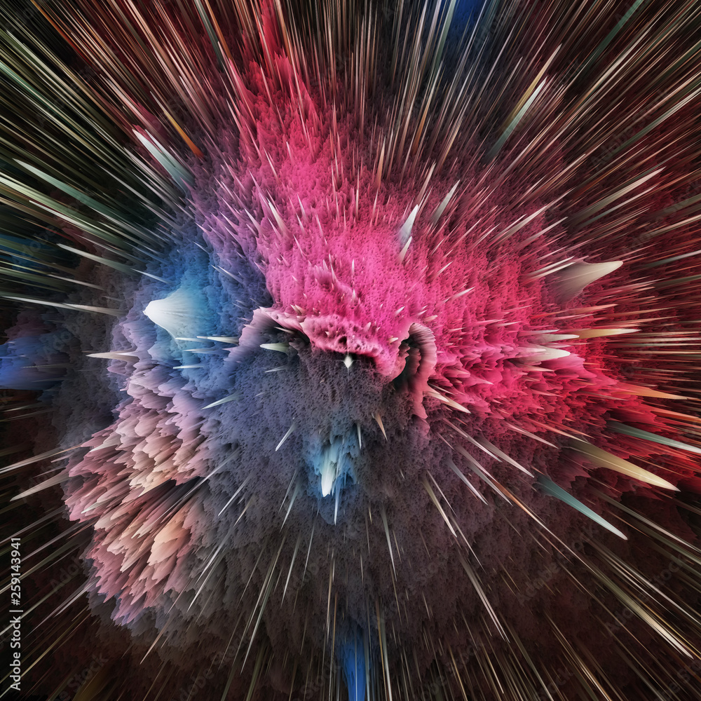 Obraz premium Colorful galaxy abstract cosmic background. Shiny fantasy universe. Deep cosmos. Infinity exploration. 3d illustration