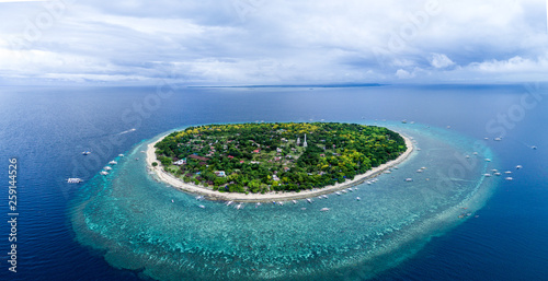 Aerial Drone Panorama Picture of Balicasag Island in Bohol in the Philippines photo