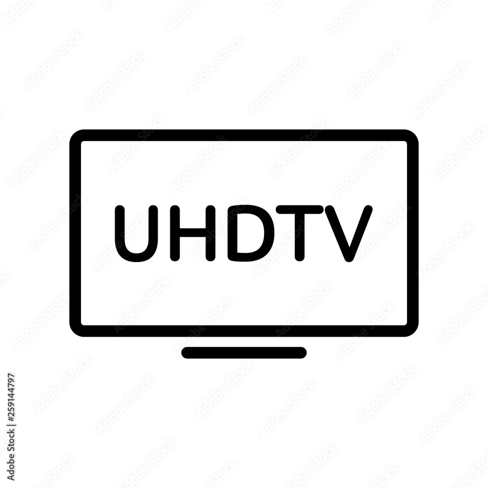 TV set icon. HD IPTV UHD Internet Protocol TV symbol TV set icon. HD IPTV UHD Internet Protocol TV symbol