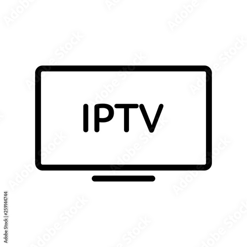 TV set icon. HD IPTV UHD Internet Protocol TV symbol