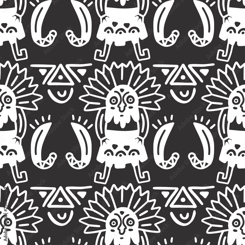 Seamless aztec vector pattern. Seamless aztec vector pattern.