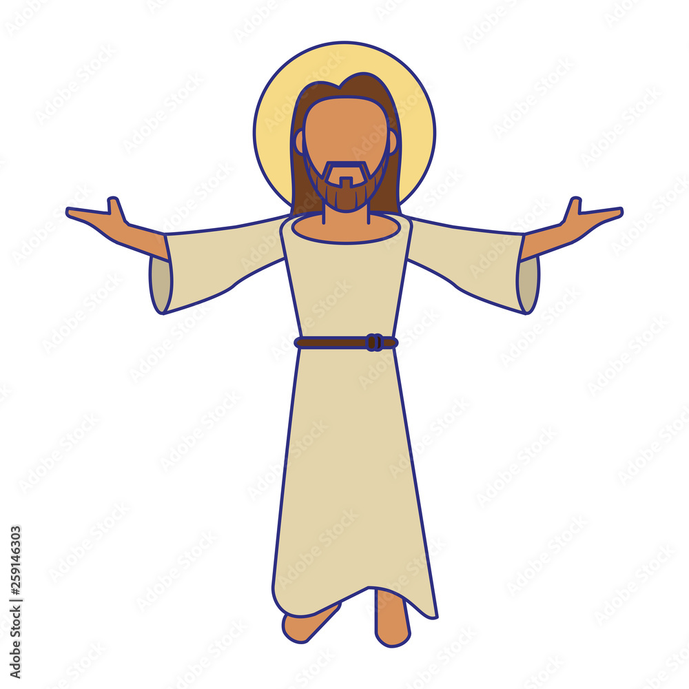 jesuschrist man cartoon blue lines faceless jesuschrist man cartoon blue lines faceless