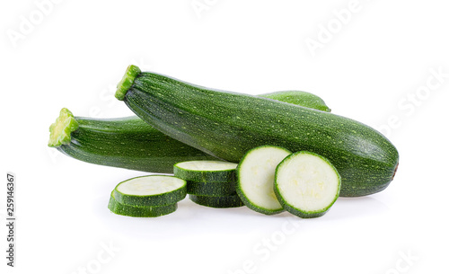 fresh zucchini isolated on white background. full depth of field
