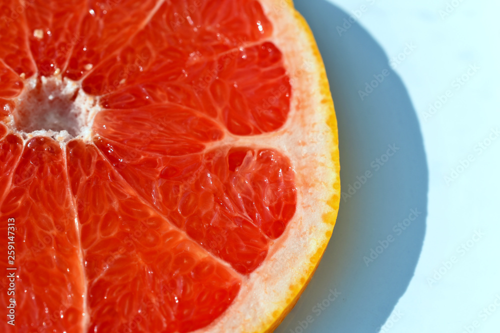 grapefruit slice fragment macro