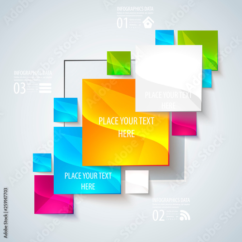 Tableau sur toile Abstract glossy geometric background.