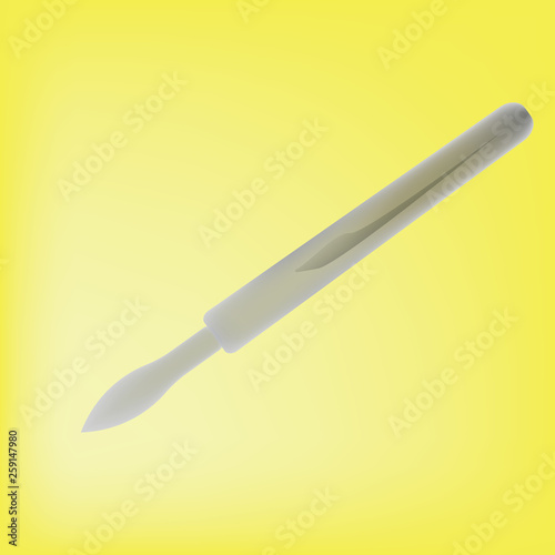 Ink Pen or scalpel. Metal medical scalpel or ink pen icon. Ink Pen or medical scalpel.