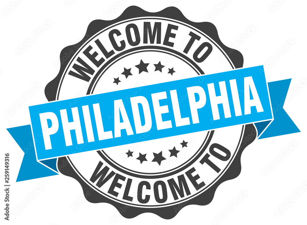 Fototapeta premium Philadelphia round ribbon seal