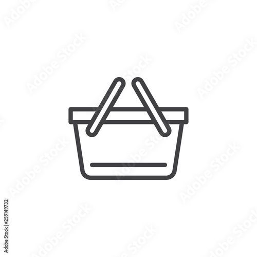 Shopping basket line icon. linear style sign for mobile concept and web design. Shop Basket outline vector icon. Symbol, logo illustration. Pixel perfect vector graphics