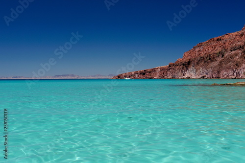 sea and blue sky beach in Isla Espiritu Santo  Baja California mexico