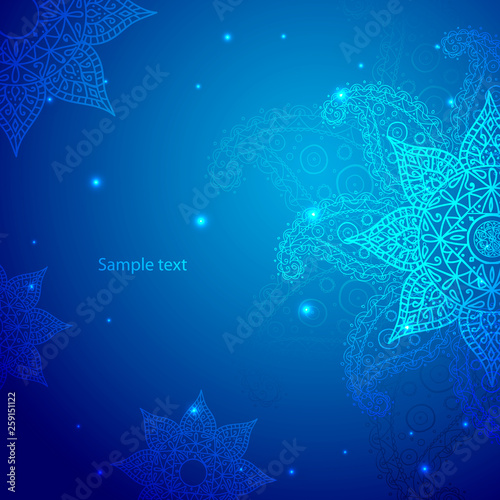 Blue lace indian ornament.
