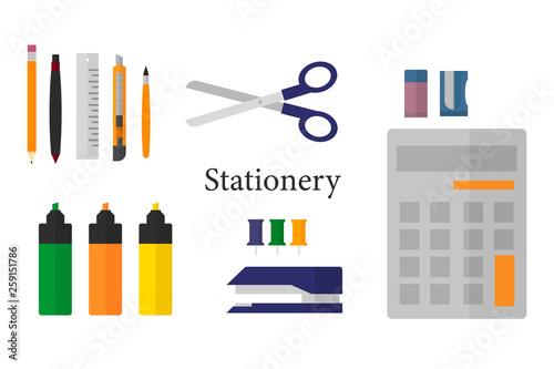 stationery icons set 