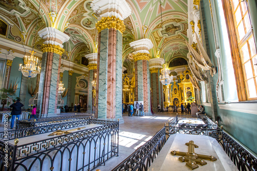 Interior, Peter and Paul Cathedral, 18th-century Romanov dynasty burial site - Saint Petersburg, Russia