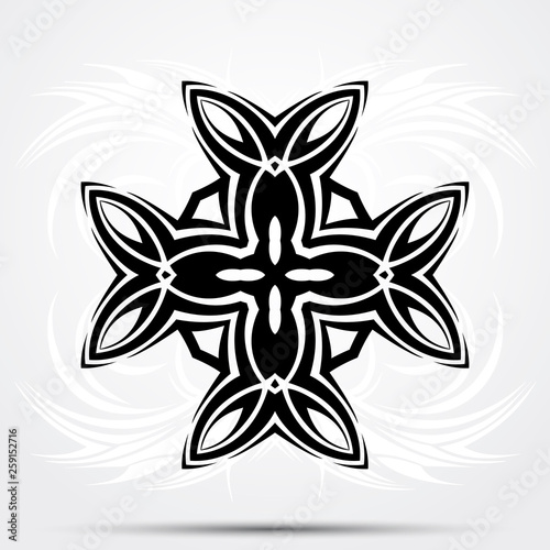 Abstract tribal tattoo. Celtic cross