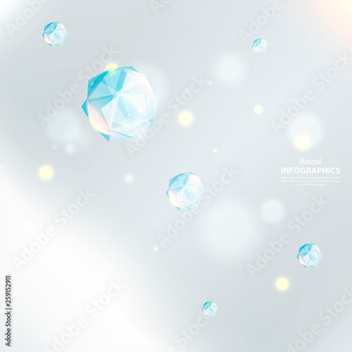 Cristal ice on an indistinct blue background.
