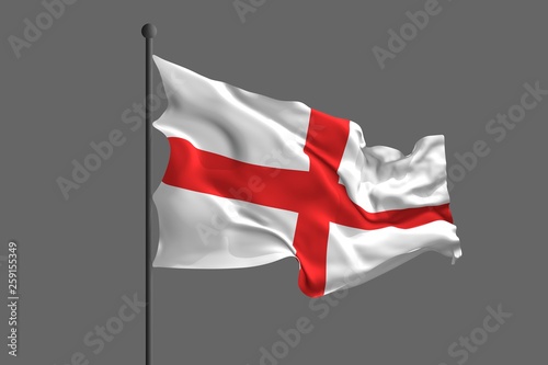 Waving flag of England. 3D ...