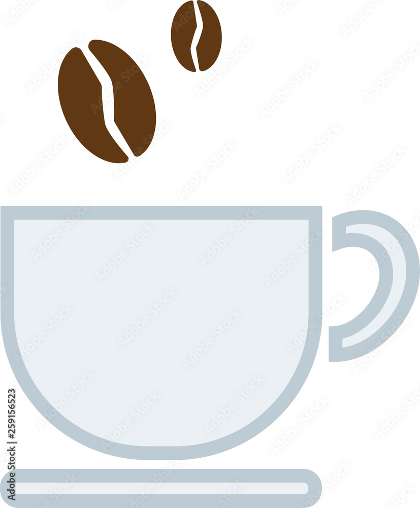 Coffee falls into a colorful mug standing on a plate. Coffee falls into a colorful mug standing on a plate.