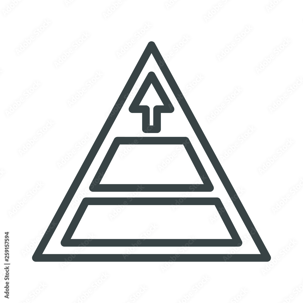 Pyramid outline icon. Diagram simple line vector Pyramid outline icon. Diagram simple line vector