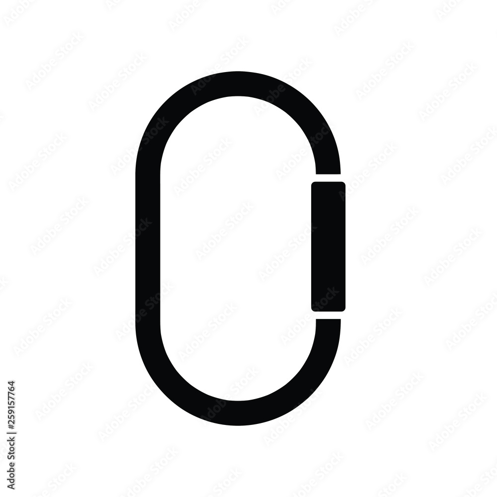 Obraz premium carabiner vector icon