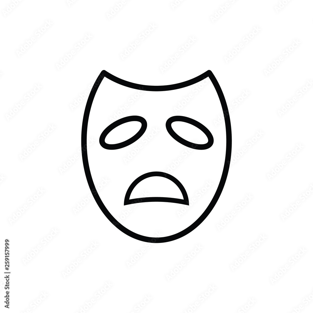 Sad theatrical mask. vector icon Sad theatrical mask. vector icon