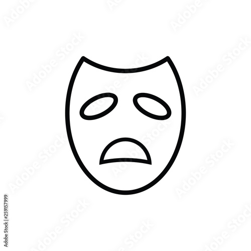 Sad theatrical mask. vector icon