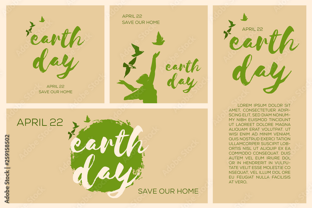 Set of earth day templates.