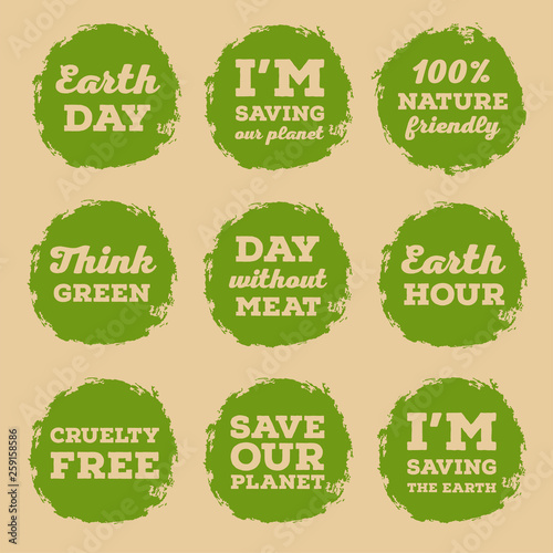 Obraz na płótnie Earth day stamps w salonie