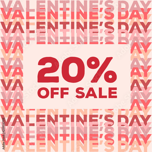Valentines day 20% off sale