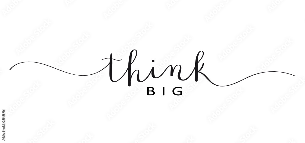 THINK BIG brush calligraphy banner