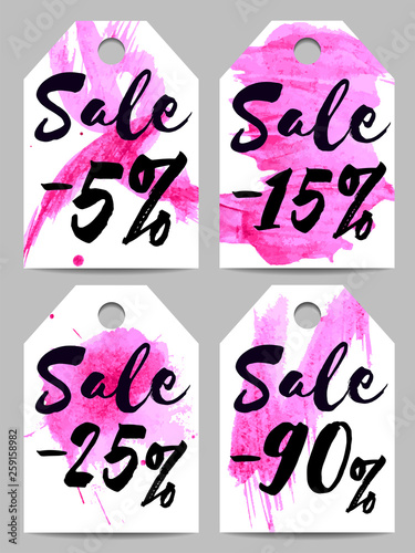 Obraz na płótnie Bright sale tags collection w salonie