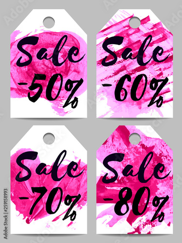 Obraz na płótnie Bright sale tags collection w salonie