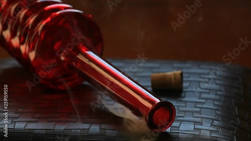 red empty glass bottle smoke nobody hd footage  photo